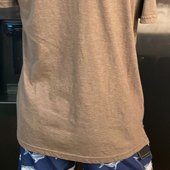 St. John’s Bay brown short sleeve 1/4 button pocketed polo shirt men’s medium - Picture 10 of 11